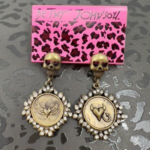 Betsey Johnson ‘Black Label’ Angel/Devil Earrings RARE/HTF!